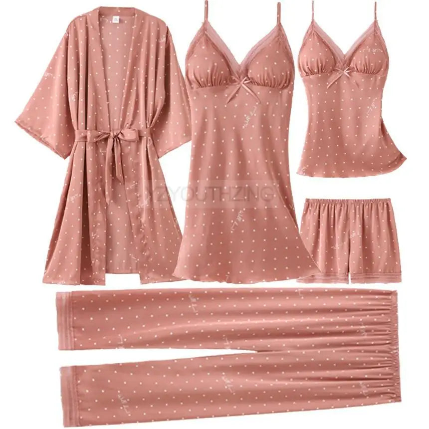 Lace Satin Suspender Pajama Set - Sexy Hollow Out Strap Top & Shorts Sleepwear