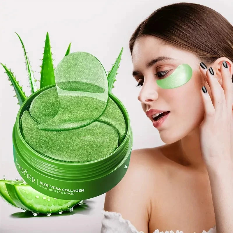 "60-Piece Aloe Vera Collagen Eye Mask Set - Anti Dark Circles & Puffiness Treatment"