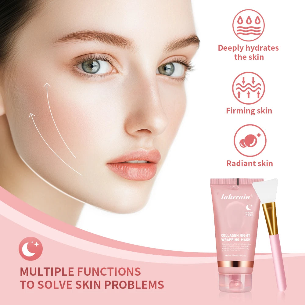 "Collagen Peel-Off Wrapping Mask with Brush - Anti-Aging Overnight Treatment"