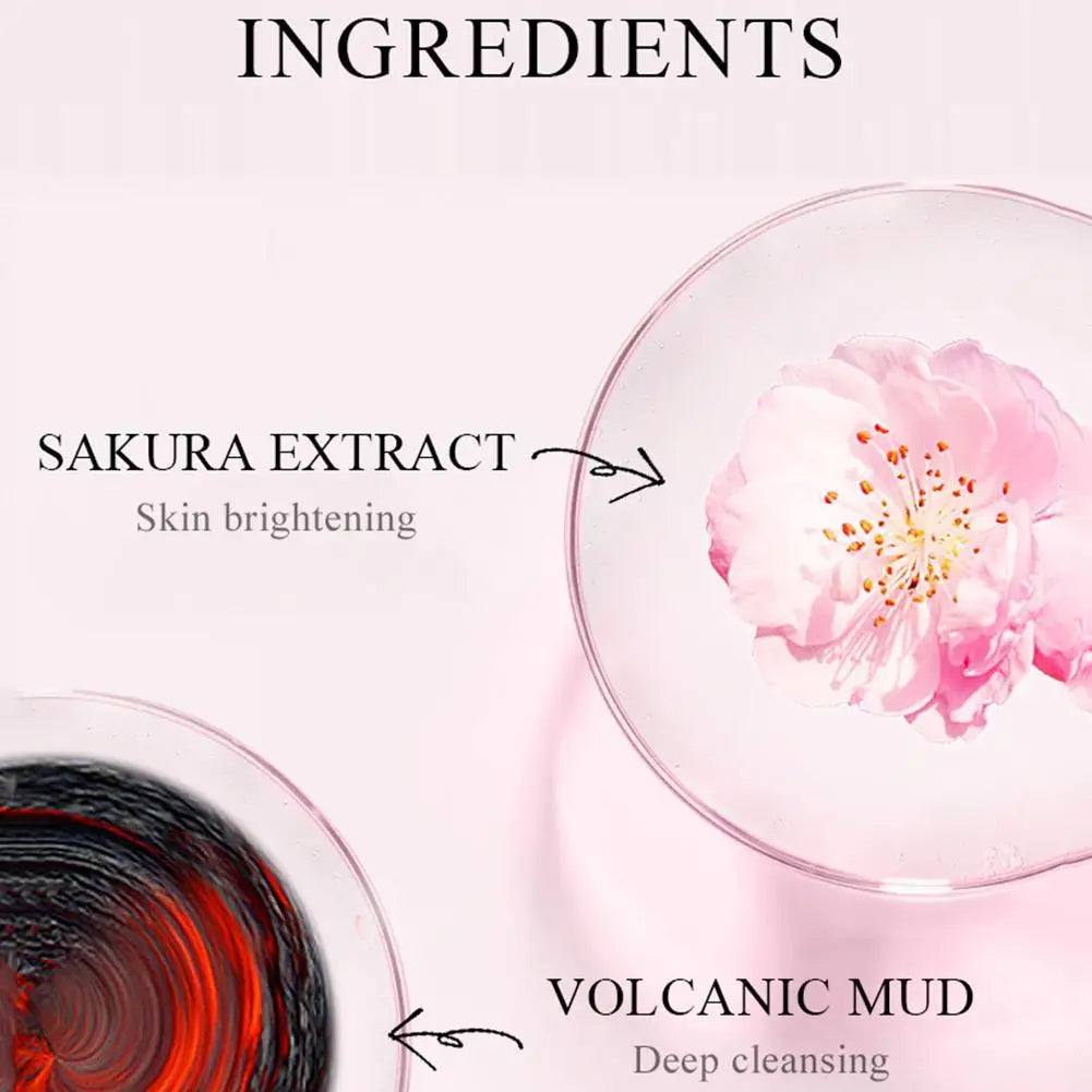 "12-Pack Japanese Sakura Mud Mask Set - Brightening & Deep Cleansing"
