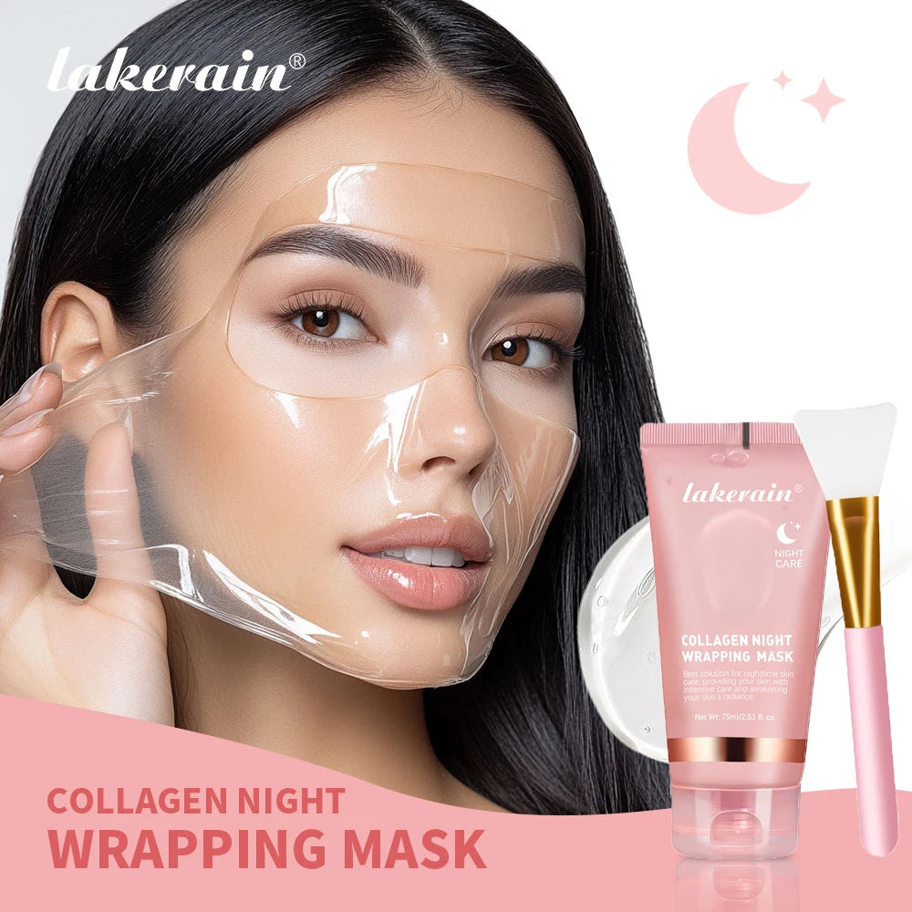 "Collagen Peel-Off Wrapping Mask with Brush - Anti-Aging Overnight Treatment"